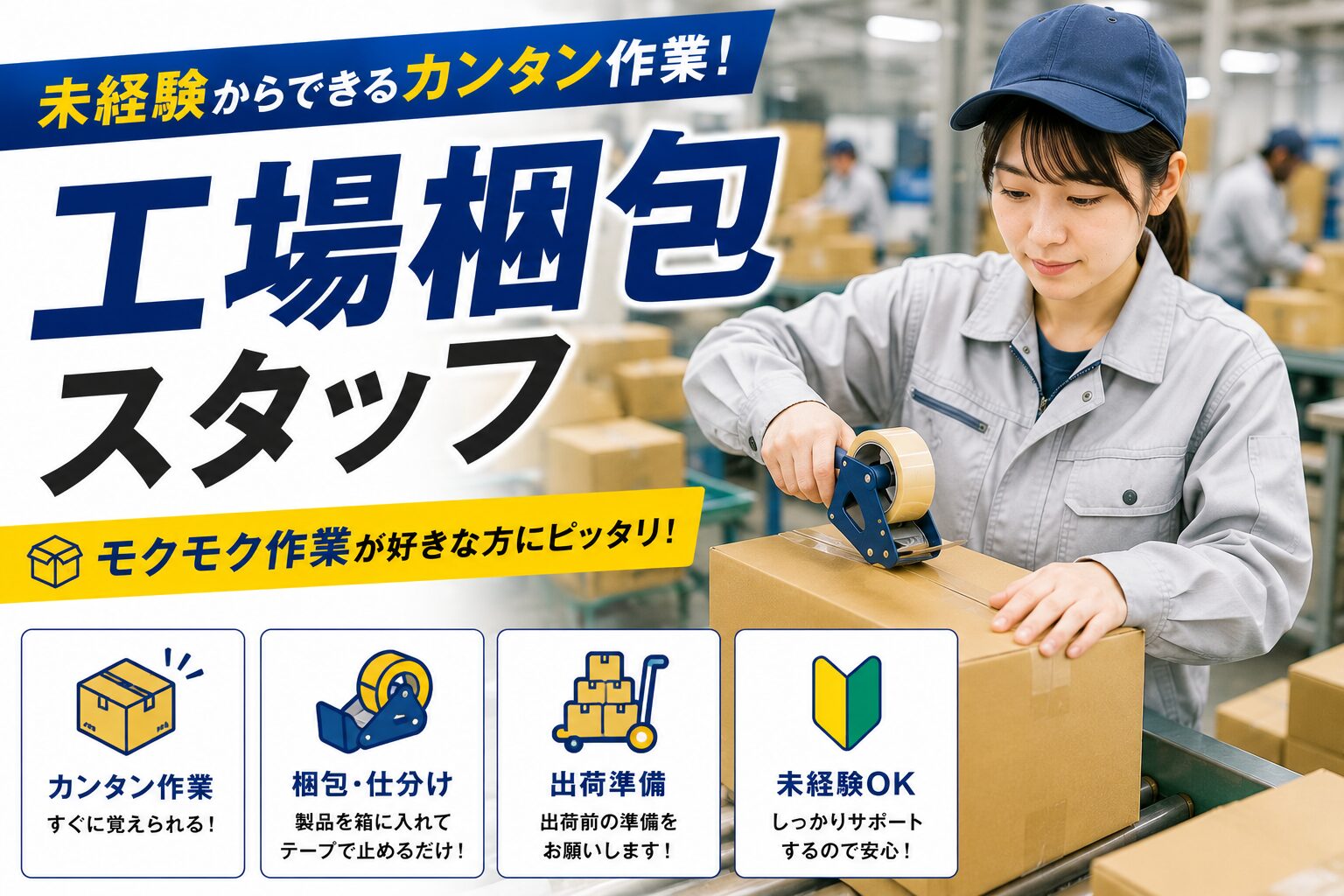 月収27万円可×年休120日】半導体梱包スタッフ｜茨城県小美玉市｜土日